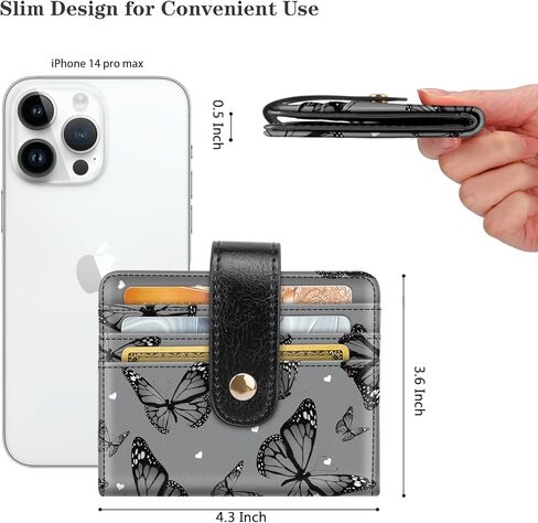 محافظ صغيرة للنساء ضئيل ضئيل للحصول على حامل بطاقة الائتمان Bifold للجيب أو المحفظة ، الفهد in Kuwait