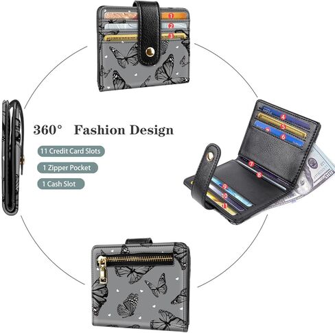 محافظ صغيرة للنساء ضئيل ضئيل للحصول على حامل بطاقة الائتمان Bifold للجيب أو المحفظة ، الفهد in Kuwait