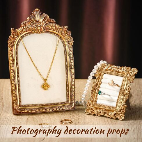 2 Pcs Vintage Jewelry Tray Display Vintage Jewelry Necklace Organizer with Velvet Backing Baroque Style Earring Holder Gifts for Women Wedding Photography Props Frame in Saudi Arabia