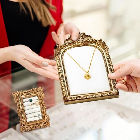 2 Pcs Vintage Jewelry Tray Display Vintage Jewelry Necklace Organizer with Velvet Backing Baroque Style Earring Holder Gifts for Women Wedding Photography Props Frame in Saudi Arabia