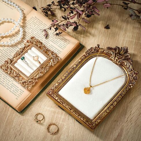 2 Pcs Vintage Jewelry Tray Display Vintage Jewelry Necklace Organizer with Velvet Backing Baroque Style Earring Holder Gifts for Women Wedding Photography Props Frame in Saudi Arabia