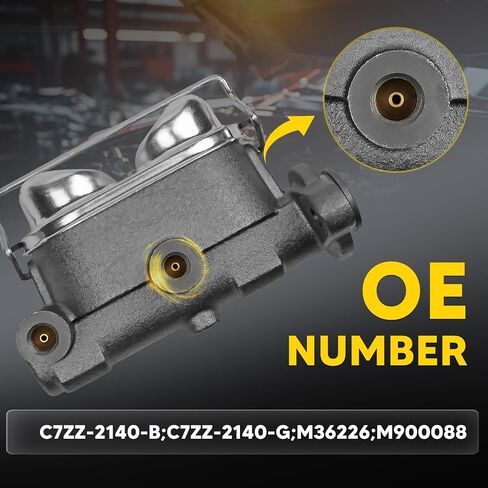 Brake Master Cylinder with Reservoir and Cap Compatible with Ford Vehicle - Mustang 1967 1968 1969 1970 - Replaces OE C7ZZ-2140-B, C7ZZ-2140-G in Saudi Arabia