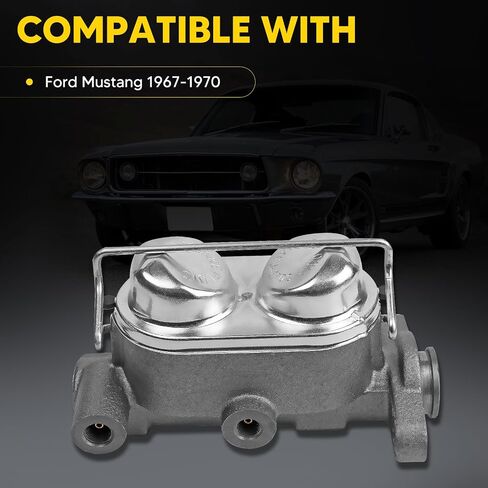 Brake Master Cylinder with Reservoir and Cap Compatible with Ford Vehicle - Mustang 1967 1968 1969 1970 - Replaces OE C7ZZ-2140-B, C7ZZ-2140-G in Saudi Arabia