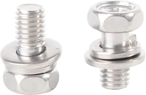 304 Stainless Steel Cross Slot Hexagon Head Screw + Spring Washer + Flat Washer Three-Combination Screw M4 M5 M6 M8(16mm,50pcs M5) in Saudi Arabia