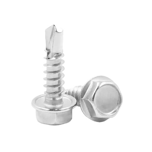 DIN7504K 316/410 Stainless Steel M4.2 M4.8 M5.5 M6.3 سداسي شفة الحفر المسمار ذاتي مع الرقبة (32 مم ، 20 ٪ ST6.3) in Kuwait