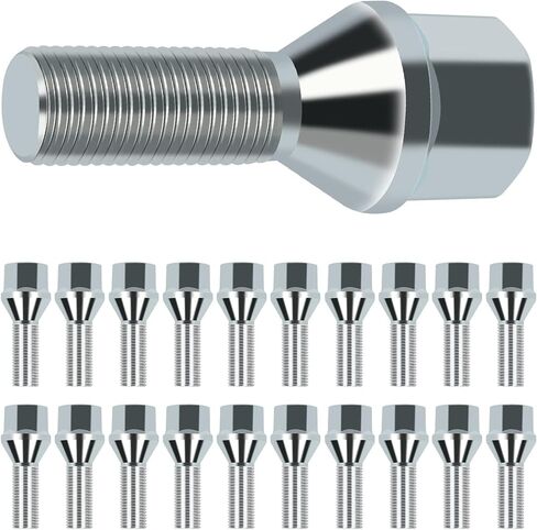 SCITOO 20Pcs Wheel Bolts 12x1.25 Lug Nuts Studs M12x1.25 Black Shank Length 28mm Hex Size17mm Wheel Studs for Jeep Compass for Jeep Renegade for Fiat for Cherokee for Chrysler 200 for Dodge Dart in Saudi Arabia