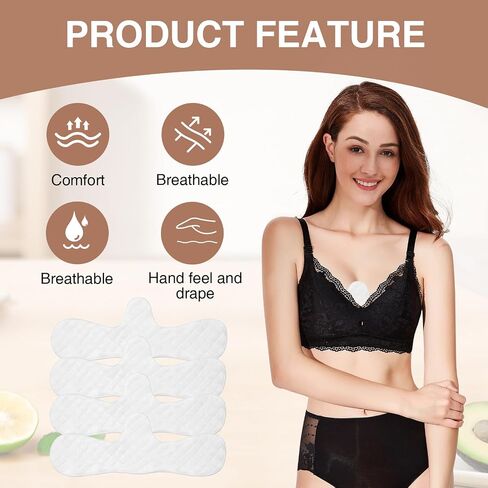 4 PCS BRA Liners لامتصاص العرق تحت الثديين للنساء ، القطن القابل لإعادة الاستخدام قابلة للغسل تحت وسادات الثدي (مقاس واحد) in Saudi Arabia
