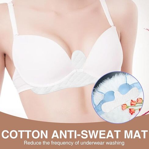 4 PCS BRA Liners لامتصاص العرق تحت الثديين للنساء ، القطن القابل لإعادة الاستخدام قابلة للغسل تحت وسادات الثدي (مقاس واحد) in Saudi Arabia