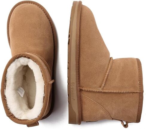 Men Falcon Mini Classic Boots Warm Winter Sheepskin Suede Water Resistant Boots, US in Saudi Arabia