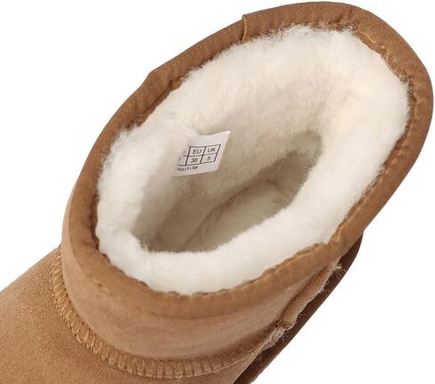 Men Falcon Mini Classic Boots Warm Winter Sheepskin Suede Water Resistant Boots, US in Saudi Arabia