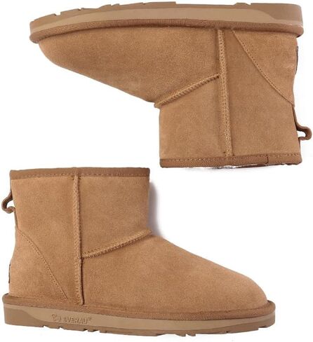 Men Falcon Mini Classic Boots Warm Winter Sheepskin Suede Water Resistant Boots, US in Saudi Arabia