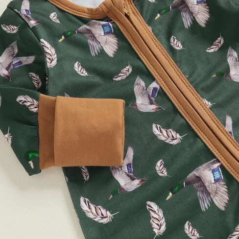 Baby Romper Newborn Clothes Long Sleeve Western Cow Print Zipper Jumpsuit Fall Winter Toddler Infant Bodysuit in Kuwait