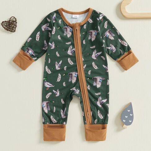 Baby Romper Newborn Clothes Long Sleeve Western Cow Print Zipper Jumpsuit Fall Winter Toddler Infant Bodysuit in Kuwait