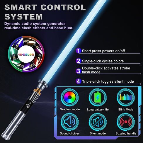Xuz 2 Pack ، Sabers Light for Adults Kids ، 16 RGB Colour in Saudi Arabia