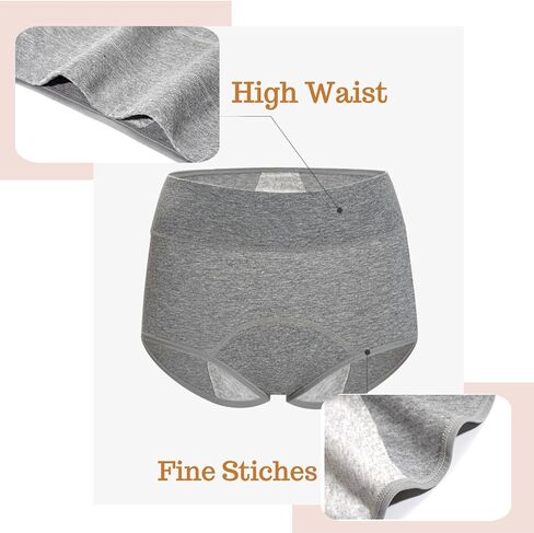 Women's Breainentaince Inteldear 4 Pack ، سراويل سراويل للسيدات عازلة على الخصر ، موجزات حماية سلس البول لتسرب المثانة البسيطة (XL) in Saudi Arabia