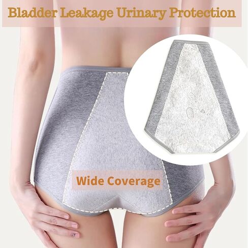 Women's Breainentaince Inteldear 4 Pack ، سراويل سراويل للسيدات عازلة على الخصر ، موجزات حماية سلس البول لتسرب المثانة البسيطة (XL) in Saudi Arabia