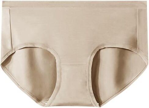 Women's Seamless Modal Underwear, High Waist Briefs, 3-Pack, Pink/Blue/Beige in Saudi Arabia