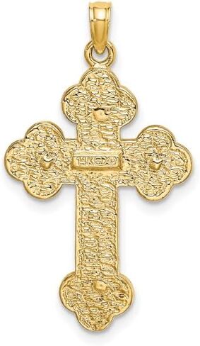 ICECARATS 14K الصلبة الصلبة الذهب الرب يسوع المسيح الصلبان الصليب المقدس القلادة المودعة السلسلة الدينية قلادة مسيحية السحر in Kuwait