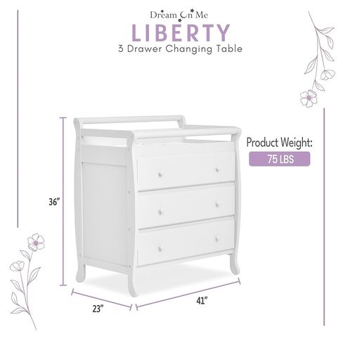 طاولة تغيير دريم أون مي ليبرتي كوليكشن ذات 3 أدراج in Kuwait