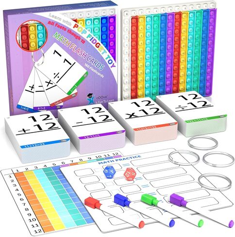 Multiplication Flash Cards + Multiplication Chart - Math Manipulatives Multiplication Fact Cards - Mutiplication Game Flashcards - Times Table Multiplication Flash Cards 3rd Grade, 4th, 5th, 6th Grade in Saudi Arabia