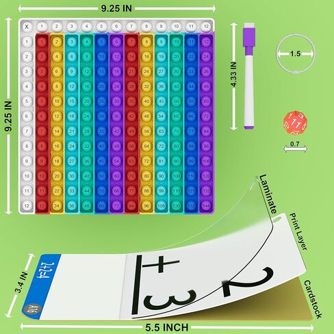 Multiplication Flash Cards + Multiplication Chart - Math Manipulatives Multiplication Fact Cards - Mutiplication Game Flashcards - Times Table Multiplication Flash Cards 3rd Grade, 4th, 5th, 6th Grade in Saudi Arabia