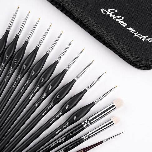 Miniature Paint Brushes,10pcs Micro Detail Paint Brush Set，Small Thin Paintbrush for Acrylic, Watercolor, Oil, Craft, Models, 40k Line Drawing in Saudi Arabia