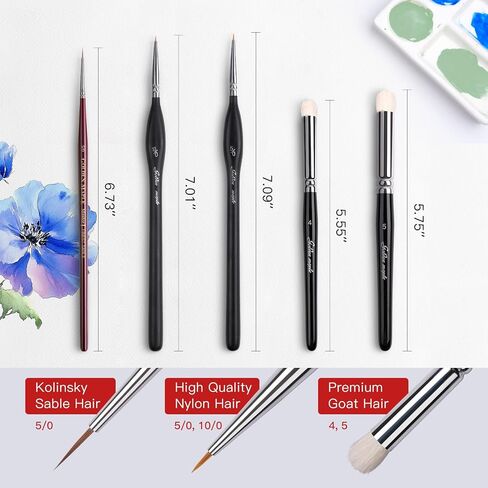 Miniature Paint Brushes,10pcs Micro Detail Paint Brush Set，Small Thin Paintbrush for Acrylic, Watercolor, Oil, Craft, Models, 40k Line Drawing in Saudi Arabia
