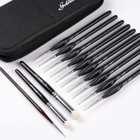 Miniature Paint Brushes,10pcs Micro Detail Paint Brush Set，Small Thin Paintbrush for Acrylic, Watercolor, Oil, Craft, Models, 40k Line Drawing in Saudi Arabia