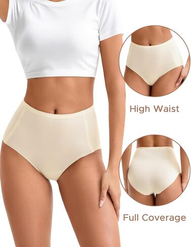 INNERSY Women's High Waist Seamless Underwear No Show Panties Full Coverage Briefs 3-Pack in Saudi Arabia