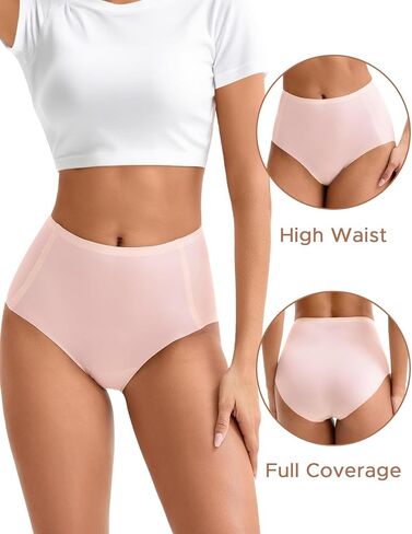 INNERSY Women's High Waist Seamless Underwear No Show Panties Full Coverage Briefs 3-Pack in Saudi Arabia