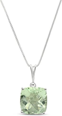 Galaxy Gold GG 14k Solid Gold Necklace 3.6ct Natural cushion Green Amethyst in Saudi Arabia