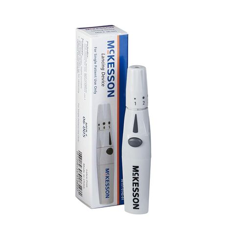 McKesson Lancing Device Needle - جهاز lancing للاختبار مع إعدادات عمق متعددة ، مستلزمات اختبار السكر في الدم ، 1 لكل صندوق ، عدد واحد ، حزمة واحدة in Saudi Arabia