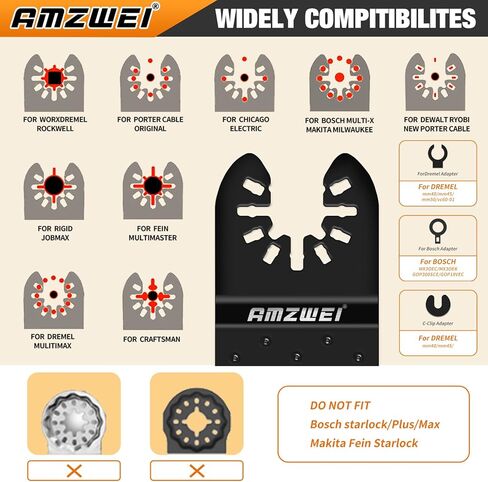 105Pcs Titanium & HCS Oscillating Tool Blades, Professional Oscillating Saw Blades for Wood Plastic Metal Cutting, Multi Tool Blades Compatible with Dewalt Bosch Milwaukee Ryobi in Kuwait