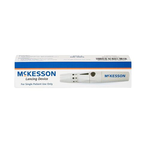 McKesson Lancing Device Needle - جهاز lancing للاختبار مع إعدادات عمق متعددة ، مستلزمات اختبار السكر في الدم ، 1 لكل صندوق ، عدد واحد ، حزمة واحدة in Saudi Arabia