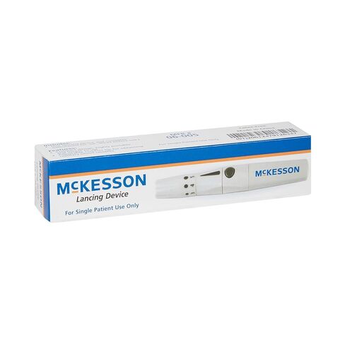 McKesson Lancing Device Needle - جهاز lancing للاختبار مع إعدادات عمق متعددة ، مستلزمات اختبار السكر في الدم ، 1 لكل صندوق ، عدد واحد ، حزمة واحدة in Saudi Arabia