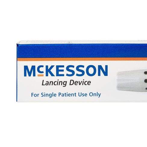 McKesson Lancing Device Needle - جهاز lancing للاختبار مع إعدادات عمق متعددة ، مستلزمات اختبار السكر في الدم ، 1 لكل صندوق ، عدد واحد ، حزمة واحدة in Saudi Arabia