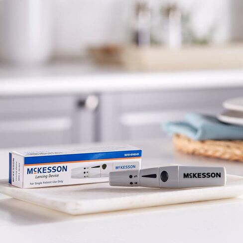 McKesson Lancing Device Needle - جهاز lancing للاختبار مع إعدادات عمق متعددة ، مستلزمات اختبار السكر في الدم ، 1 لكل صندوق ، عدد واحد ، حزمة واحدة in Saudi Arabia
