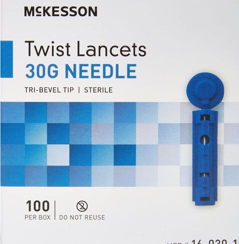 McKesson Twist Lancets - إبرة 30 جرام ، مثالية لاختبار الدم ، lancets الأزرق لاختبار Surgar للدم ، 100 عدد ، 50 حزمة ، 5000 المجموع in Saudi Arabia
