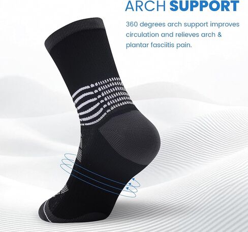 IRAMY Crew Compression Socks for Women Men with Ankle Arch Support Plantar Fasciitis Relief 3/6 Pairs in Saudi Arabia