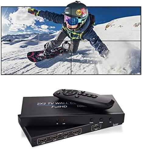 2X2 HDMI Video Wall Controller,1920 * 1080P Image Splicing Controller,HDMI 1.3 Input 4 HDMI Output,Large Dynamic Image Screen,110-240V (US) in Saudi Arabia