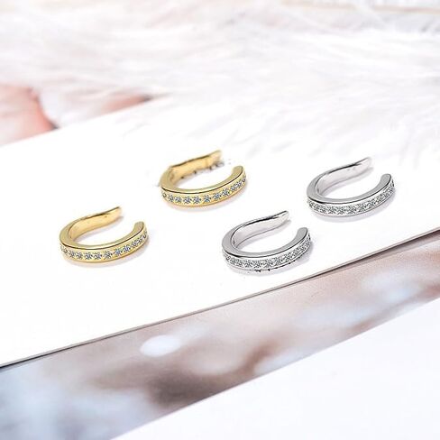 Fixura Ear Clips, Zafiller Ear Clip, Pierceless Ear Cuff, Thin Chunky Ear Cuffs Non Piercing for Women with Bag in Saudi Arabia