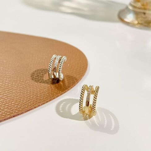 Fixura Ear Clips, Zafiller Ear Clip, Pierceless Ear Cuff, Thin Chunky Ear Cuffs Non Piercing for Women with Bag in Saudi Arabia