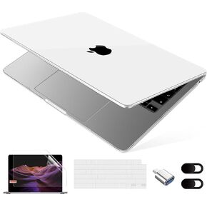 Compatible with MacBook Air 15 inch Case M3 M2 2024 2023, Model A3114 A2941 Plastic Hard Shell Cover with Keyboard Cover & Screen Protector & Webcam Cover & Type-C Adapter, Sparkly Pink in Kuwait