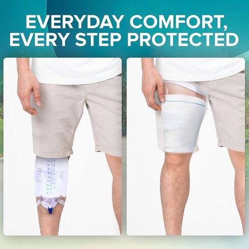 JJ CARE Catheter Bag Holder (Pack of 2), Fabric Nephrostomy Bag Holder, Washable & Reusable Foley Catheter Leg Bag, Urinary Drainage Bag Cover for Men & Women - Medium Size in Saudi Arabia