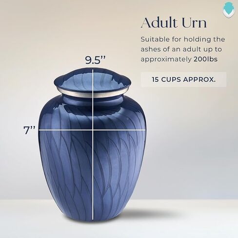 Geturns Embrace Adult Personalized Picture Cremation Urns for Human Ashes I Large Photo Pearl Cobalt Blue Funeral Urn for Men and Women I 200 lbs in Saudi Arabia