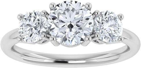 مختبر معتمد مع مختبر معتمد من الماس 3 خاتم الخطوبة للنساء 14K الذهب الأبيض جولة مقطعة عن الزفاف. in Kuwait