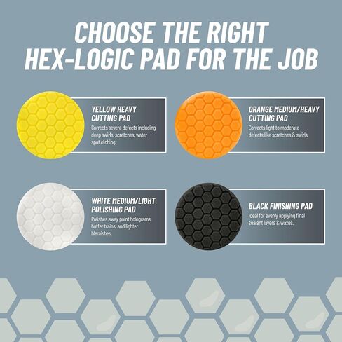 الرجال الكيميائيون Hex -Logic 6.5 بوصة برتقالية الكمومية البرتقالية (حزمة 2) - وسادة القطع الدقيقة للدوامات والخدوش - تعمل مع عمل مزدوج وتلميع دوارة لتصحيح الطلاء (BUFX112HEX602) in Saudi Arabia