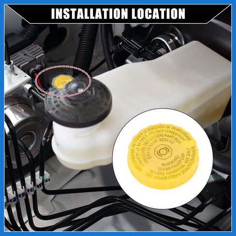 No.68211910AB Brake Master Cylinder Reservoir Cap for Jeep Cherokee 2014-2020 for Jeep Compass 2017-2020 / Outer/Durable Plastic / 1 Pcs Auto Accessories in Saudi Arabia
