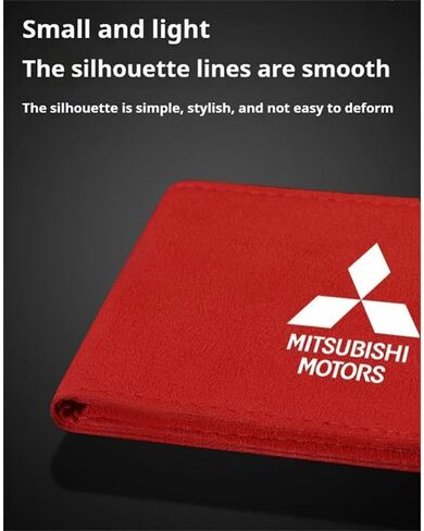 حامل رخصة قيادة الجلود لـ Mitsubishi Lancer Evolution IX 2005 2006 2007 ، Slim ، Protections ، Accessories ، محفظة حامل بطاقة السيارة ، حامل بطاقة الائتمان ، الأحمر in Kuwait