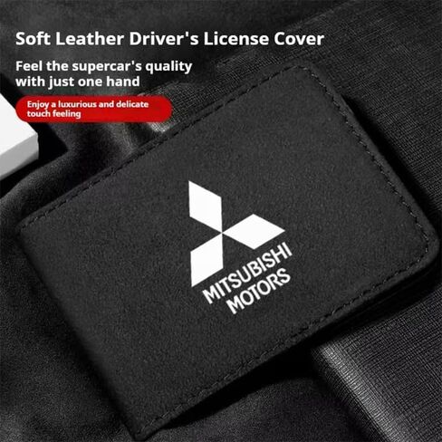 حامل رخصة قيادة الجلود لـ Mitsubishi Lancer Evolution VII 2000 2001 2002 2003 ، Slim ، Protections ، Accessories ، محفظة حامل بطاقة السيارة ، حامل بطاقة الائتمان ، الرمادي in Kuwait